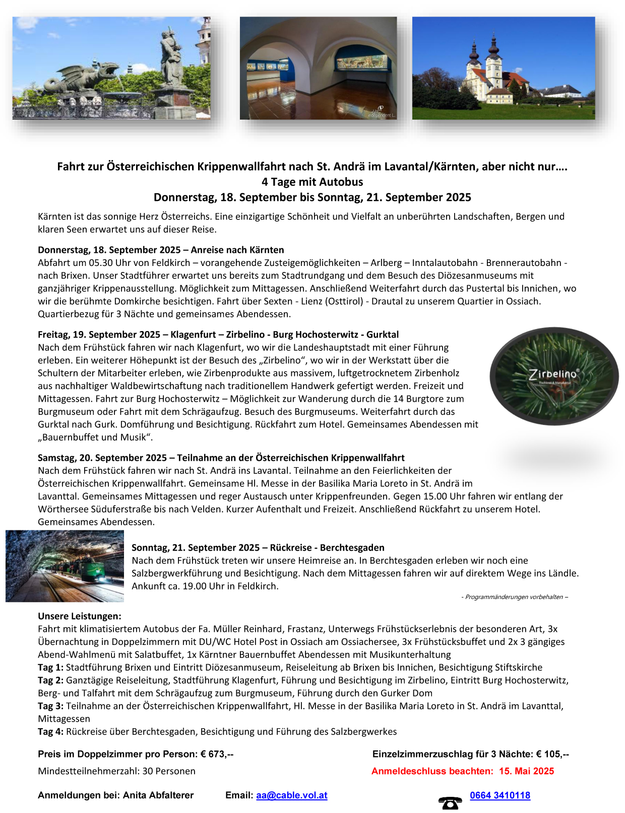 Reiseprogramm Karnten